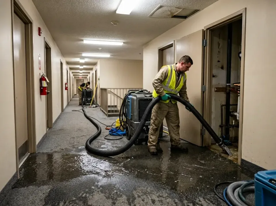 multi-unit-apartment-hallway-f-005 — frequently asked questions, Emergency Burst Pipe Water Extraction & Removal in Interlak…